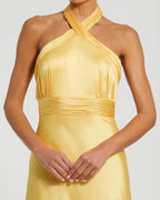 Fashion A-Line Halter Neck Sleeveless Backless Floor-Length Prom Dress