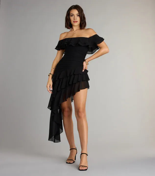Fashion A-Line Off-the-shoulder Sleeveless Backless Short-Mini Homecoming Dresses
