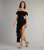 Fashion A-Line Off-the-shoulder Sleeveless Backless Short-Mini Homecoming Dresses