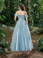 Fashion A-Line Off Shoulder Sleeveless Up Ankle-Length Prom Dress
