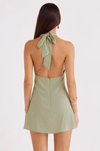 Fashion A-Line/Princess Asymmetrical Halter Neck Sleeveless Backless Short-Mini Homecoming Dress