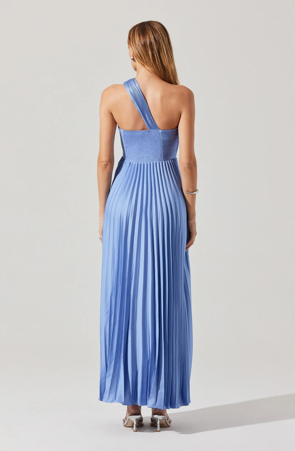Fashion A-Line/Princess One Shoulder Sleeveless Backless Ankle-Length Prom Dress
