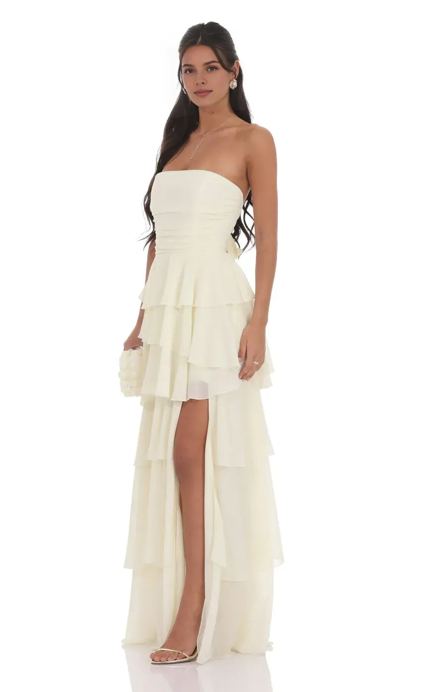 Fashion A-Line/Princess Strapless Sleeveless Up Floor-Length Prom Dress
