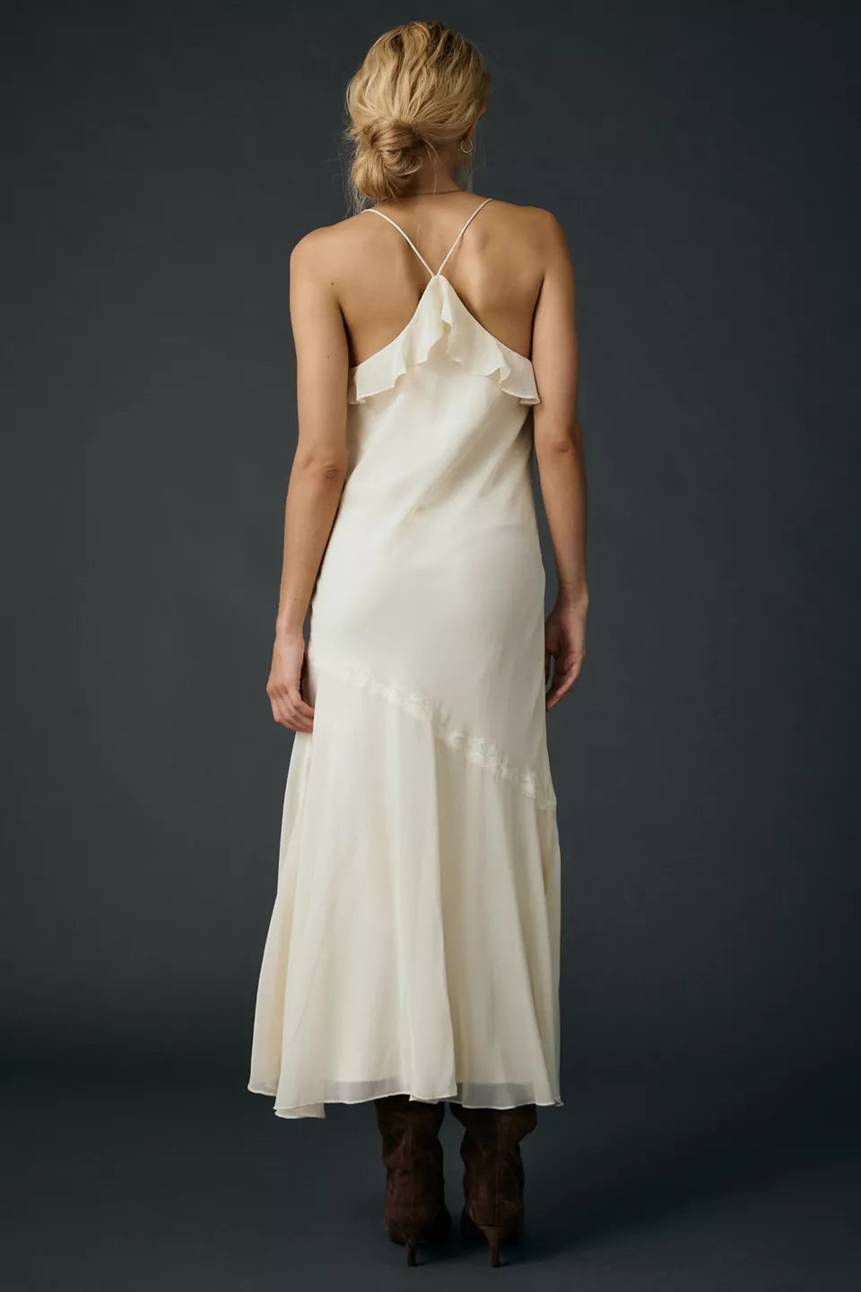 Fashion A-Line Spaghetti Straps Sleeveless Ankle-Length Prom Dress