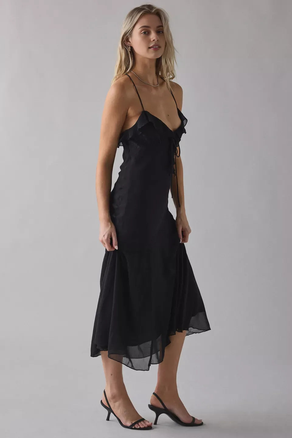 Fashion A-Line Spaghetti Straps Sleeveless Ankle-Length Prom Dress