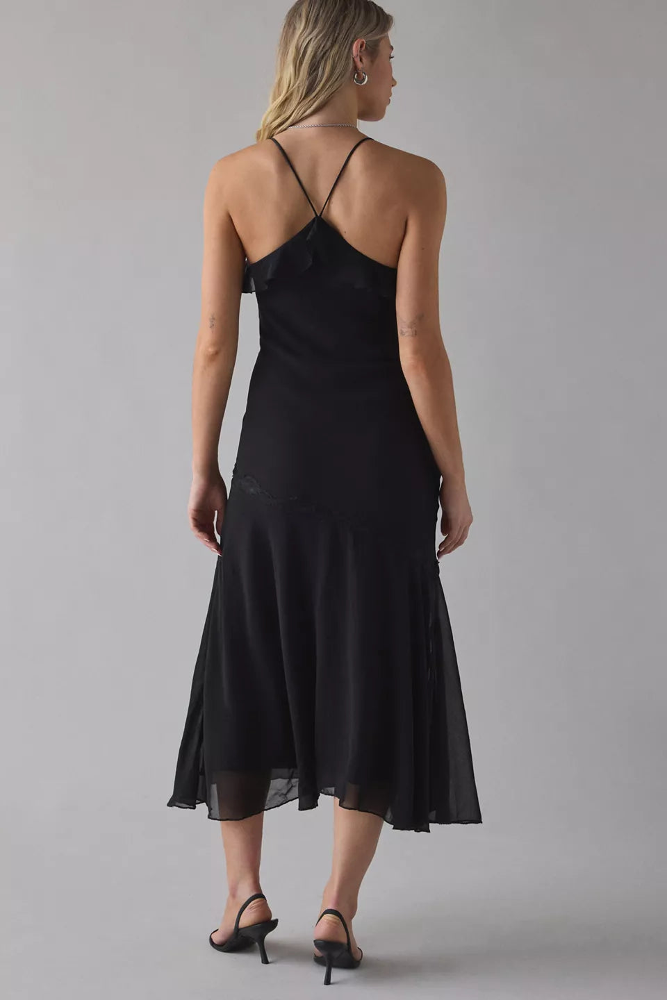 Fashion A-Line Spaghetti Straps Sleeveless Ankle-Length Prom Dress