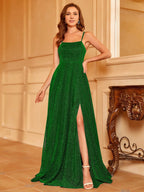Fashion A-Line Spaghetti Straps Sleeveless Up Floor-Length Prom Dress