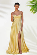 Fashion A-Line Spaghetti Straps Sleeveless Floor-Length Prom Dress
