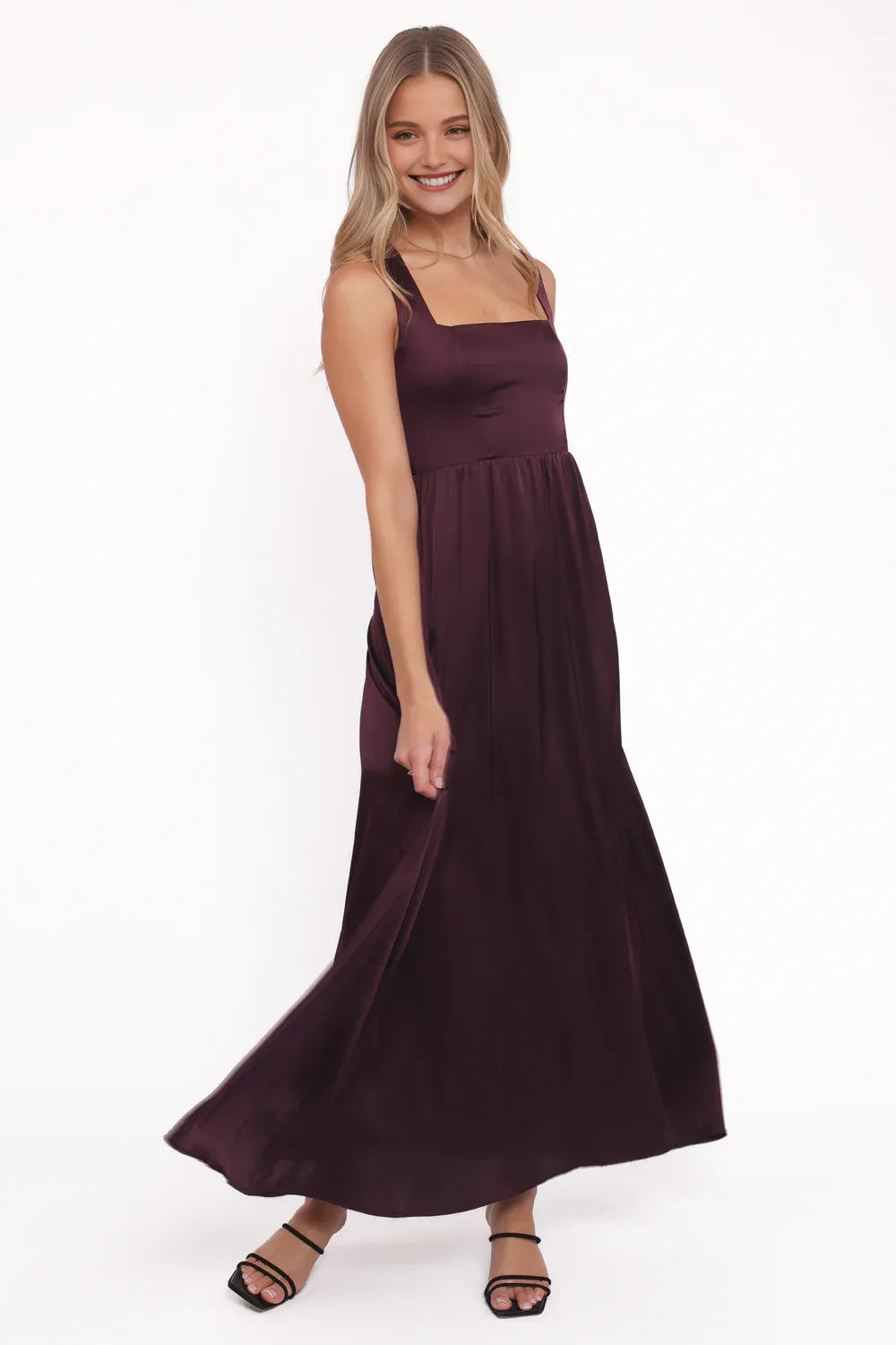 Fashion A-Line Square Neck Sleeveless Floor-Length Prom Dress