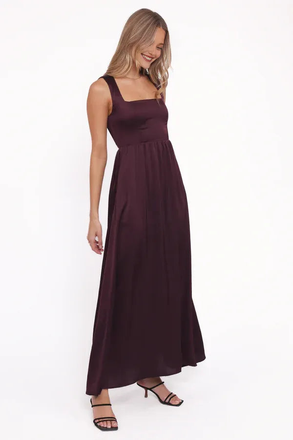 Fashion A-Line Square Neck Sleeveless Floor-Length Prom Dress