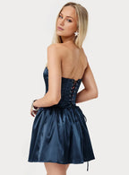Fashion A-Line Strapless Sleeveless Short-Mini Homecoming Dress
