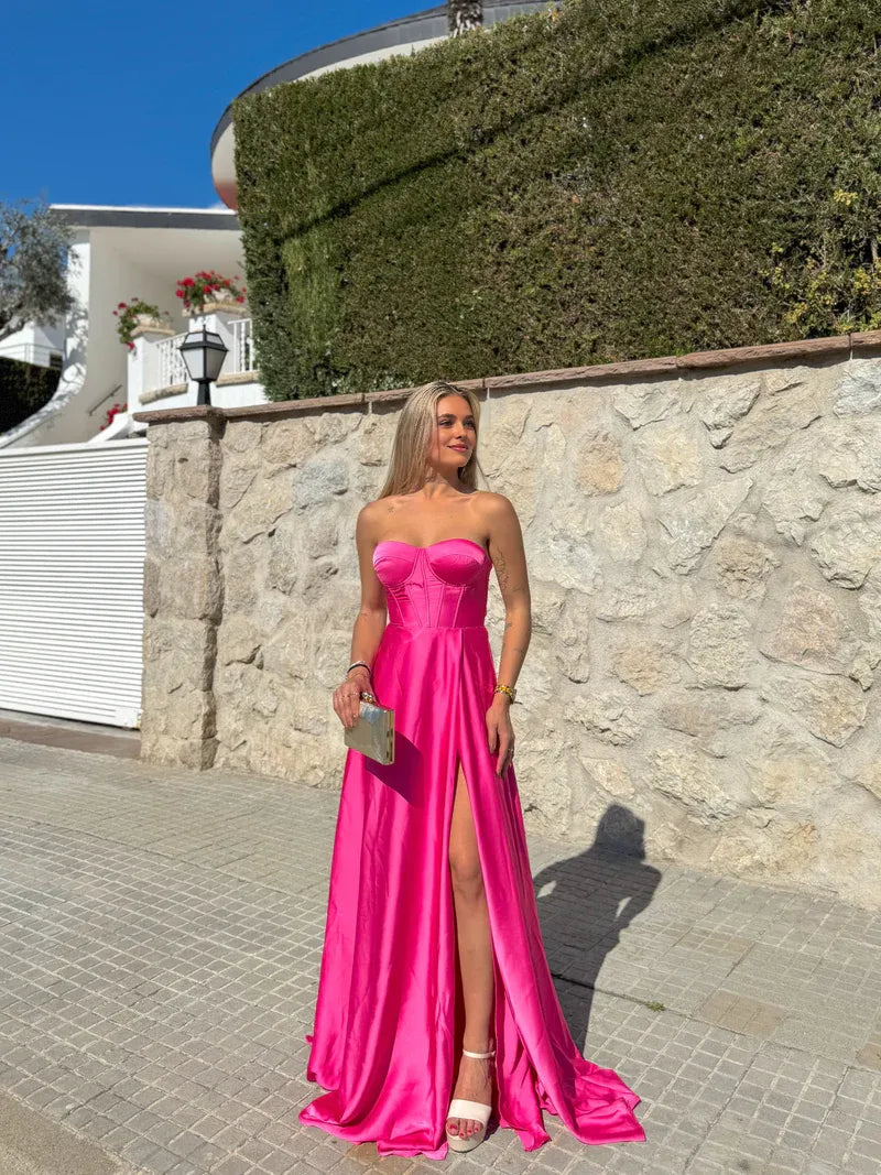 A-Line Sweetheart Neck Sleeveless Up Floor-Length Prom Dress