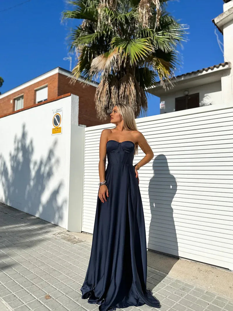 Pretty A-Line Sweetheart Neck Sleeveless Up Floor-Length Prom Dress