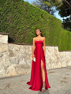 Pretty A-Line Sweetheart Neck Sleeveless Up Floor-Length Prom Dress