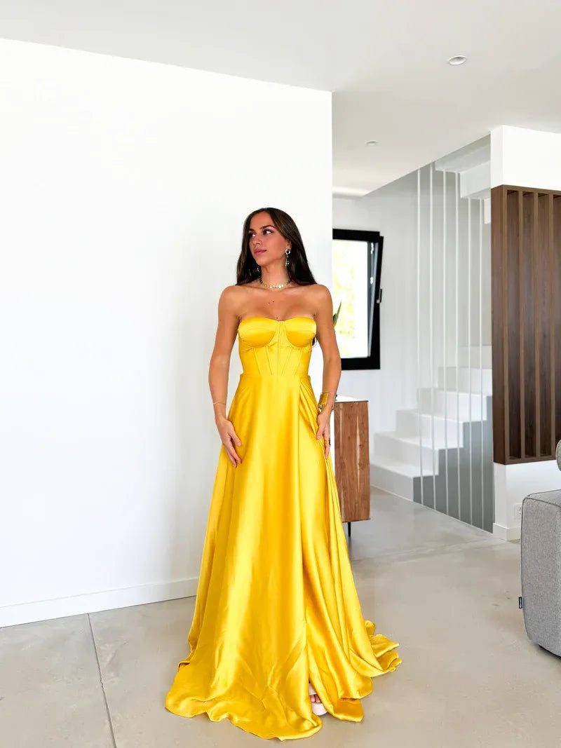 Fashion A-Line Sweetheart Neck Sleeveless Up Floor-Length Prom Dress