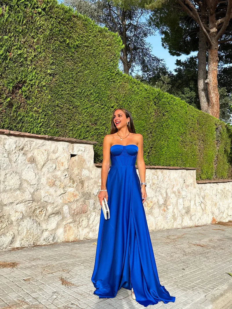 Fashion A-Line Sweetheart Neck Sleeveless Up Floor-Length Prom Dress