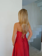 Fashion A-Line Sweetheart Neck Sleeveless Up Floor-Length Prom Dress