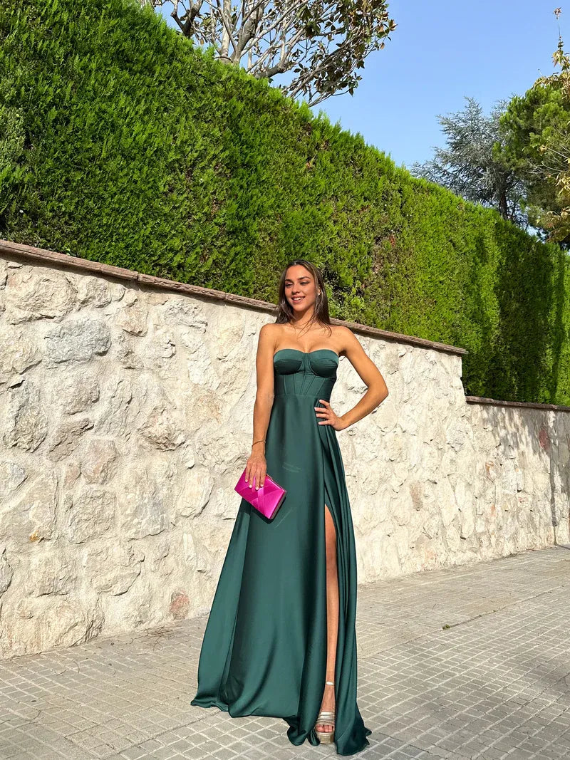 Fashion A-Line Sweetheart Neck Sleeveless Up Floor-Length Prom Dress