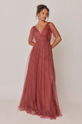Fashion A-Line V Neck Sleeveless Floor-Length Prom Dress