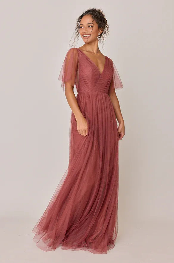 Fashion A-Line V Neck Sleeveless Floor-Length Prom Dress
