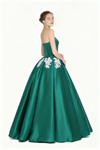 Fashion A Line Strapless Sleeveless Floor-Length Prom Dress