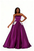Fashion A Line Strapless Sleeveless Floor-Length Prom Dress