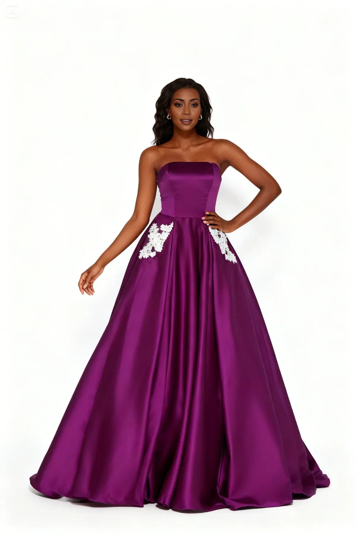 Fashion A Line Strapless Sleeveless Floor-Length Prom Dress