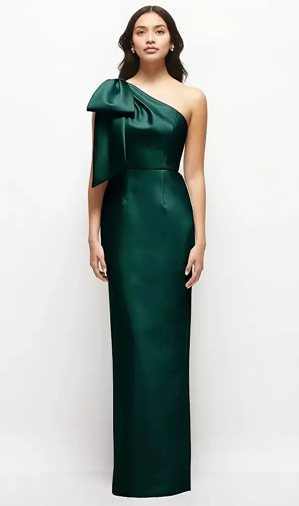Fashion Column One-Shoulder Sleeveless Backless Floor-Length Mother of the Bride Dress