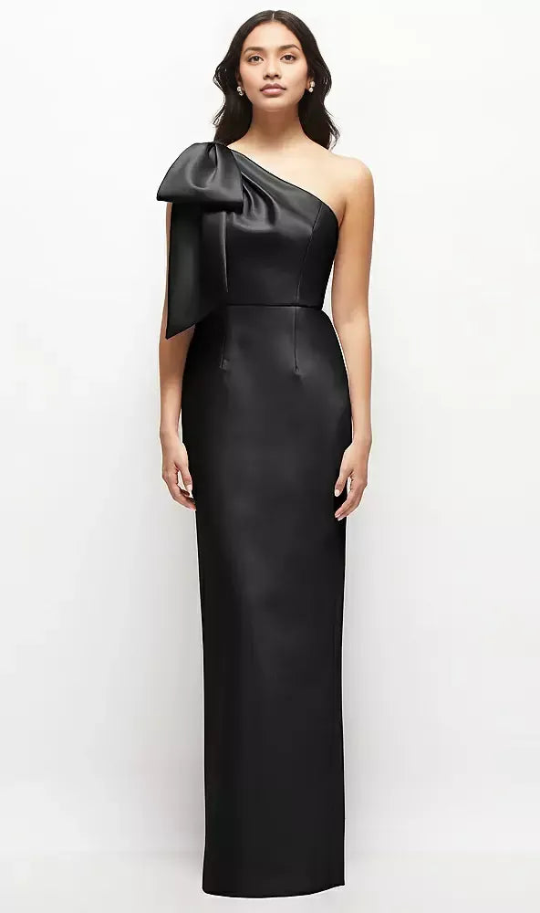 Fashion Column One-Shoulder Sleeveless Backless Floor-Length Mother of the Bride Dress