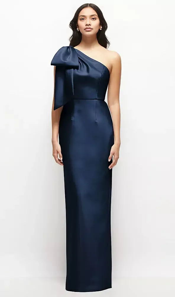 Fashion Column One-Shoulder Sleeveless Backless Floor-Length Mother of the Bride Dress
