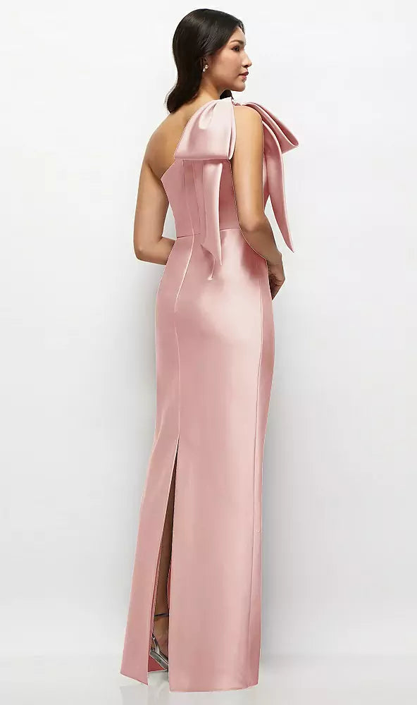 Fashion Column One-Shoulder Sleeveless Backless Floor-Length Mother of the Bride Dress