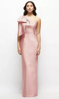 Fashion Column One-Shoulder Sleeveless Backless Floor-Length Mother of the Bride Dress