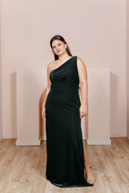 Fashion Fitted Asymmetrical Neck Sleeveless Floor-Length Plus Size Prom Dress