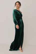 Fashion Fitted Asymmetrical Neck Sleeveless Floor-Length Prom Dress