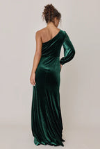 Fashion Fitted Asymmetrical Neck Sleeveless Floor-Length Prom Dress