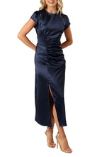 Fashion Fitted High Neck Short Sleeve Ankle-Length Prom Dress