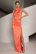 Fashion Fitted High Neck Sleeveless Backless Floor-Length Prom Dress