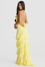 Fashion Mermaid Halter Neck Sleeveless Backless Sweep/Brush Train Prom Dress
