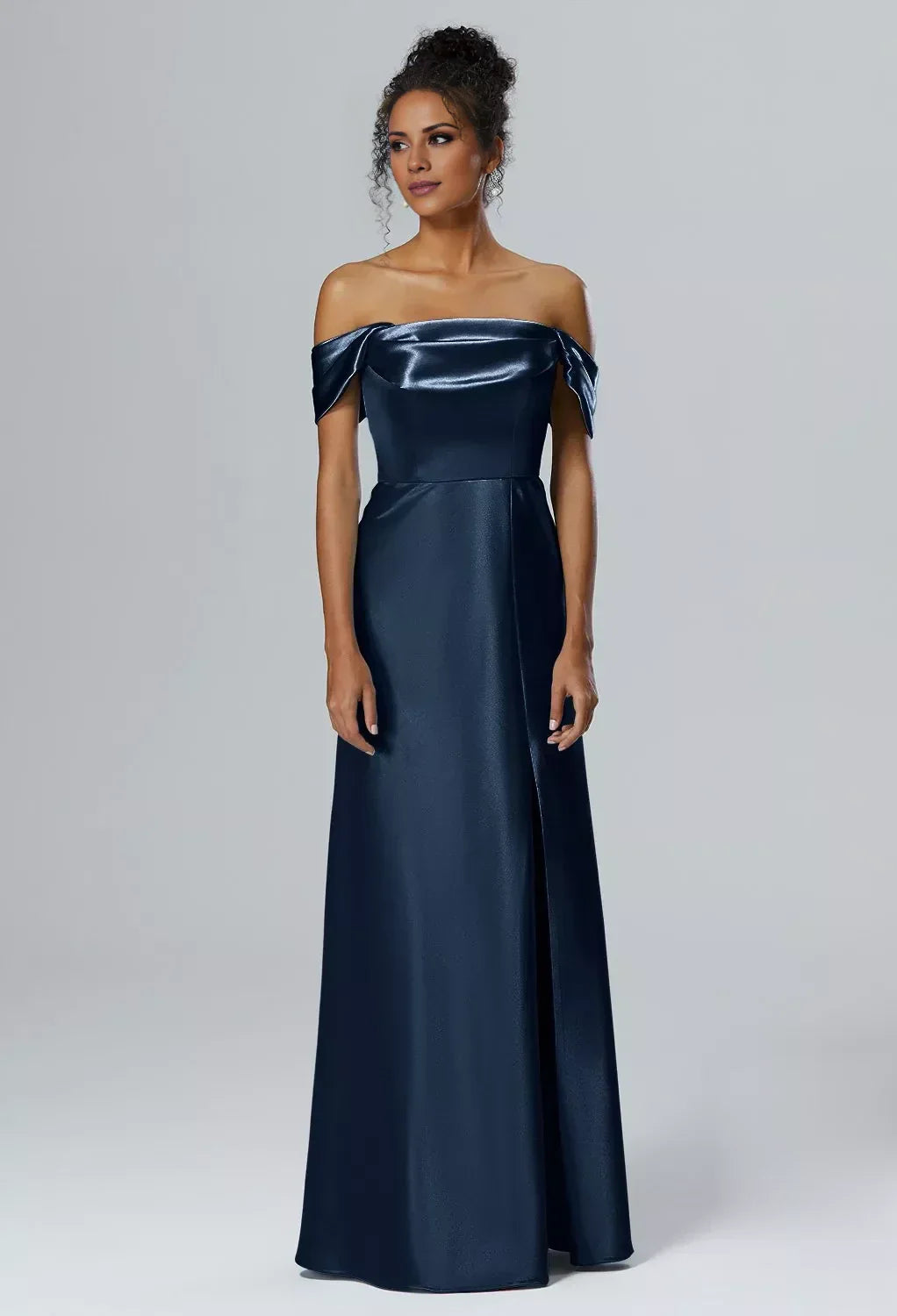Fashion Mermaid One Shoulder Neck Sleeveless Side Slit Back Zip Floor Length Bridesmaid Dresses