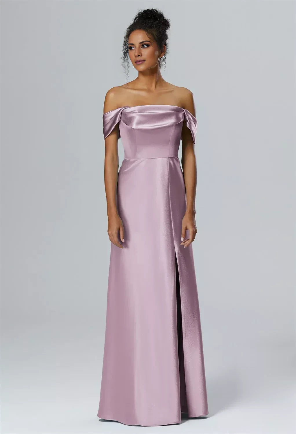 Fashion Mermaid One Shoulder Neck Sleeveless Side Slit Back Zip Floor Length Bridesmaid Dresses