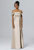 Fashion Mermaid One Shoulder Neck Sleeveless Side Slit Back Zip Floor Length Bridesmaid Dresses