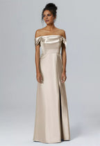 Fashion Mermaid One Shoulder Neck Sleeveless Side Slit Back Zip Floor Length Bridesmaid Dresses