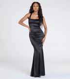 Fashion Mermaid Square Neck Sleeveless Open Back Floor-Length Prom Dress