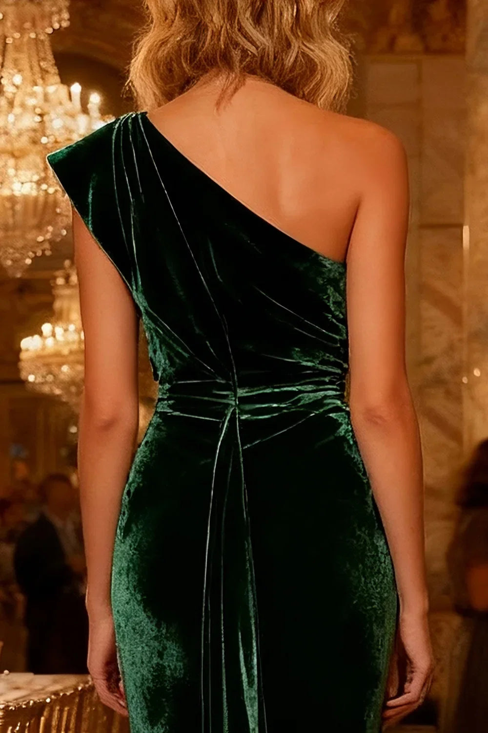 Fashion Mermaid/Trumpet One Shoulder Sleeveless Sweep/Brush Train Winter Prom Dress