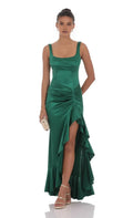 Fashion Mermaid/Trumpet Square Neck Sleeveless Zipper Up Floor-Length Prom Dress