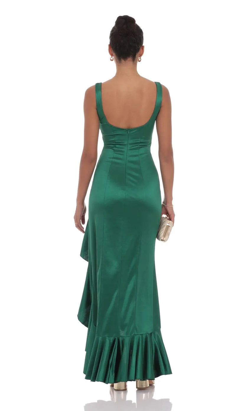 Fashion Mermaid/Trumpet Square Neck Sleeveless Zipper Up Floor-Length Prom Dress