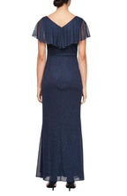 Fashion Mermaid V Neck Capelet Sleeve V Back Floor-Length Mother of the Bride Dress