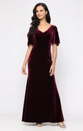 Fashion Mermaid V Neck Short Sleeve Floor-Length Mother of the Bride Dress