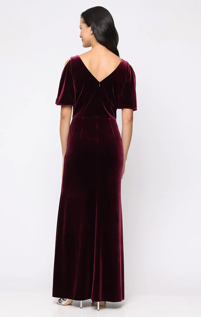 Fashion Mermaid V Neck Short Sleeve Floor-Length Mother of the Bride Dress