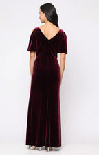 Fashion Mermaid V Neck Short Sleeve Floor-Length Mother of the Bride Dress